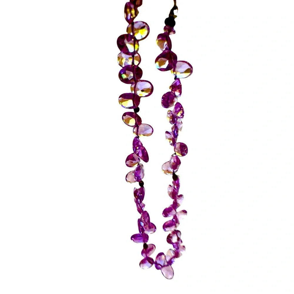 Elegant Purple Gemstone Flower Petal Bracelet. EUC